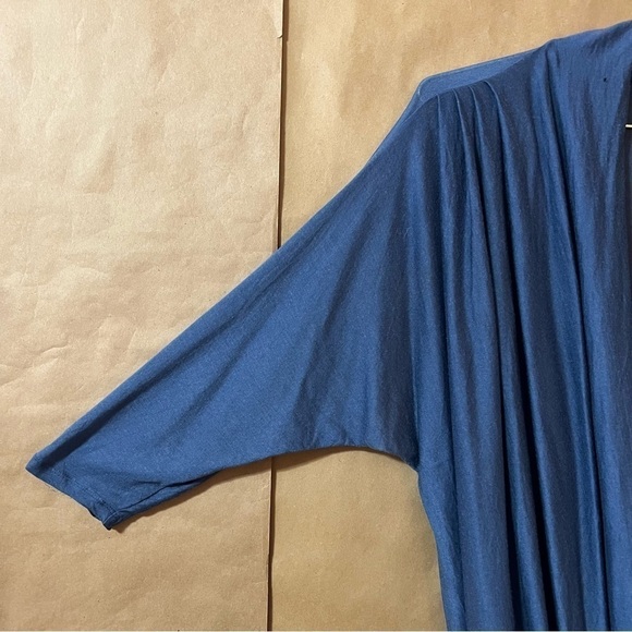 Alice + Olivia | Base Draped Wrap Popover Top Tencel Silk Blue Size M - Picture 8 of 15